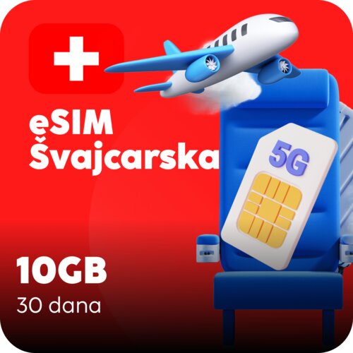 Ananas eSIM Švajcarska eSIM kartica - 10GB prepaid mobilnih podataka za 30 dana Cene