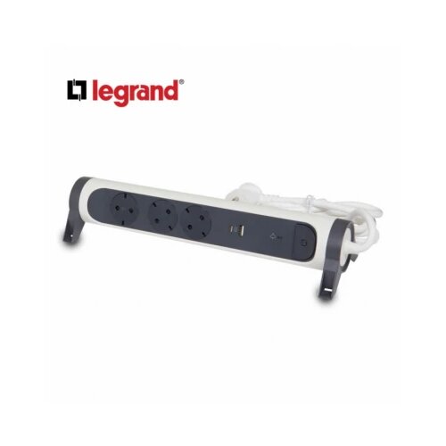 Legrand 694508 produžni blok sa upz 3X2P+E 1XUSB-A 1XUSB-C 1.5M (bela/t.siva) Slike