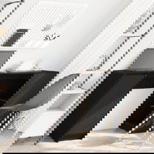 vidaXL Stol crni hrast 120x42x76 cm konstruirano drvo Cene