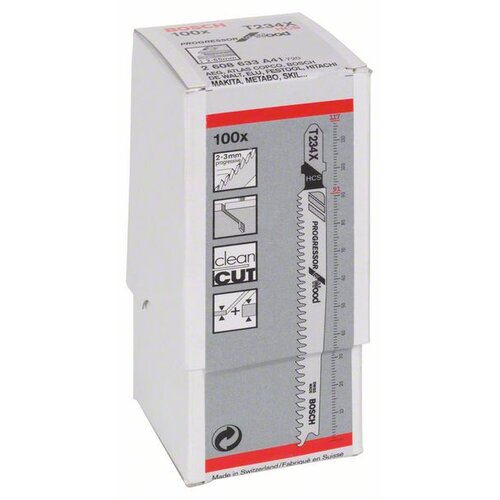 Bosch list ubodne testere T 234 X Progressor for Wood, pakovanje 100 komada, 2608633A41 Slike