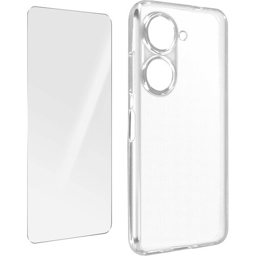 AVIZAR asus zenfone 9 360&deg; protection pack: tanka mehka torbica, prozorno po&scaron;evno kaljeno steklo, (20714671) Cene