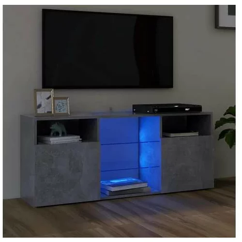  TV omarica z LED lučkami betonsko siva 120x30x50 cm