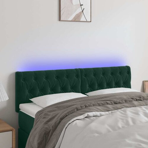  LED uzglavlje tamnozeleno 160x7x78/88 cm bar&scaron;unasto Cijene