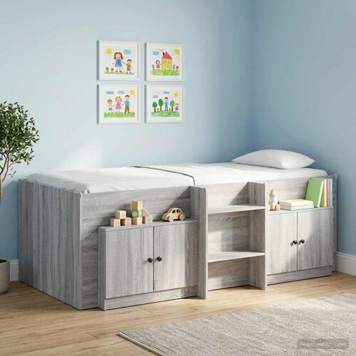 Ormarić za krevet s pohranom 2 pcs Siva Sonoma 66 x 35 x 48 cm Cene