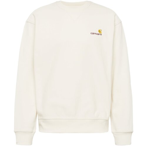 Carhartt WIP Majica 'American Script' bež / čokolada / rumena Cene