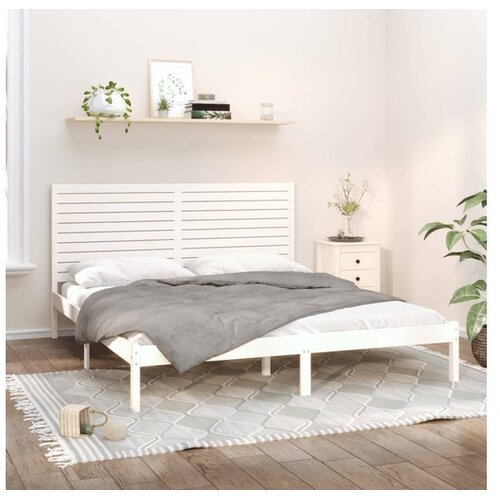  Posteljni okvir bel iz trdnega lesa 180x200 cm 6FT Cene