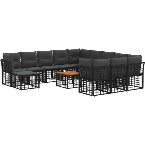  Set vanjskih sofa 13 kom. Crna i tamno siva Poliester Slike