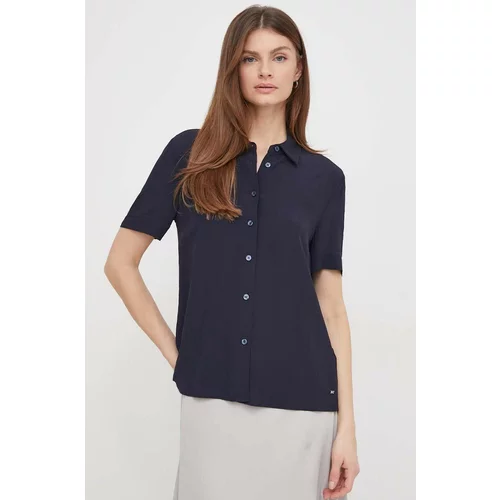Tommy Hilfiger Košulja za žene, boja: tamno plava, regular, s klasičnim ovratnikom