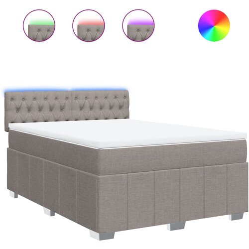 vidaXL Box spring postelja z vzmetnico taupe 140x200 cm blago, (21321562) Cene