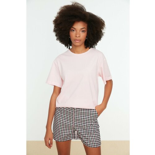 Trendyol Pink Boyfriend Printed Knitted T-Shirt Slike