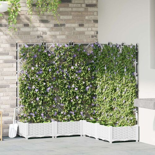 vidaXL Vrtna korita Bela Plastika 120 x 120 x 125.5 cm Cene