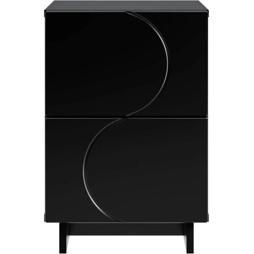  Noćni ormar Crna 33 5 x 34 5 x 50 cm Konstruirano drvo - Crna 1 Slike