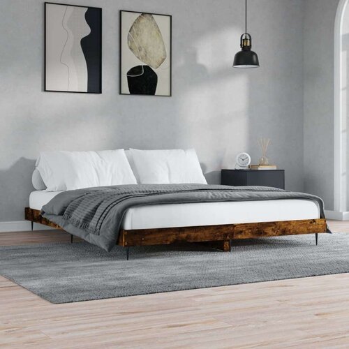  Kreveta boja hrasta 120x200 cm od konstruiranog drva Slike