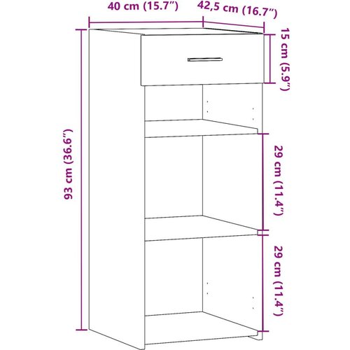 VidaXL Komoda crna 40 x 42,5 x 93 cm od konstruiranog drva Slike