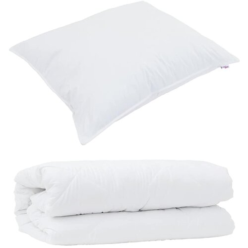 VidaXL Komplet odej z blazino 2 pcs Bela Mikrofibra, (5000148572) Slike