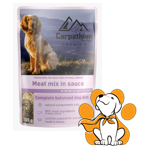 Carpathian Pet Food Adult Small Assorted Meat in Sauce 100g, Hrana Za Male Pse Slike