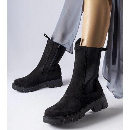 Gemre Black massive high ankle boots Morbello Cene