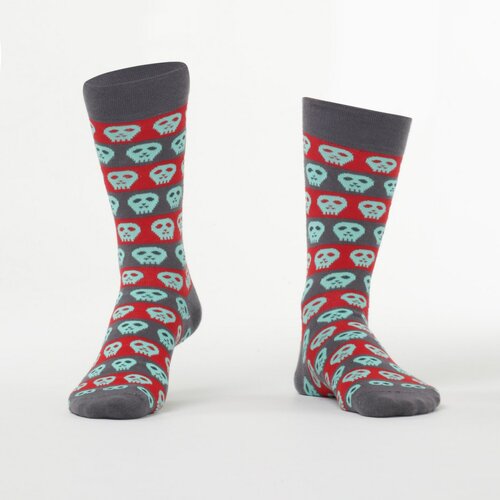 Fasardi Men's gray socks with skulls Slike