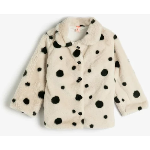 Koton Baby Girl Long Sleeve Button Closure Plush Jacket 4WMG20002AK