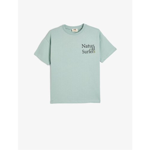 Koton T-Shirt Slogan Printed Short Sleeve Crew Neck Cotton Cene