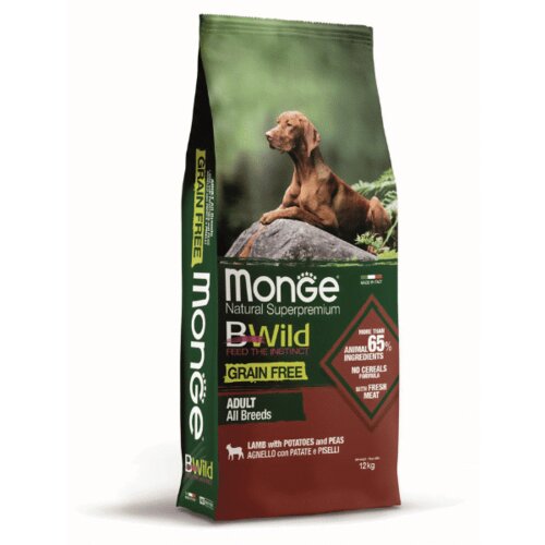 BWild monge grain free dog all breeds adult lamb with potatoes and peas - 2.5 kg Cene