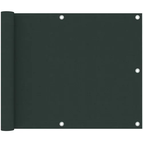 vidaXL Balkonsko platno temno zeleno 75x500 cm oksford blago, (20742901)