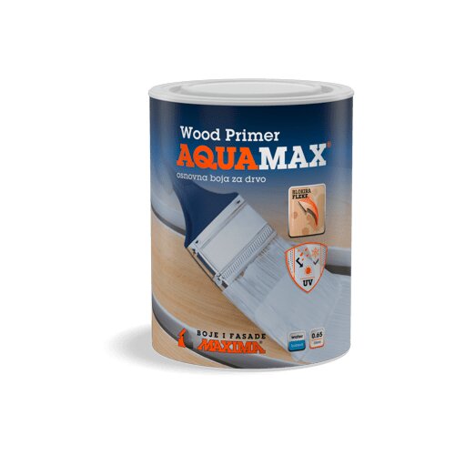 Maxima aquamax wood primer ekološka, pokrivna, visoko osnovna boja za drvo 0.65L Slike