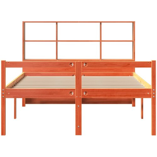  Krevet s regalom za knjige bez madraca 150x200 cm masivno drvo Slike