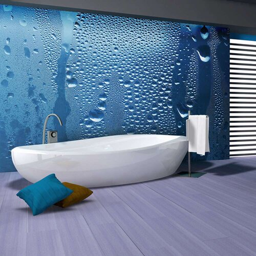  Tapeta - Water drops on blue glass 250x193 Slike