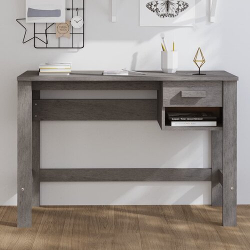  Radni stol HAMAR svjetlosivi 110 x 40 x 75 cm masivna borovina Cijene