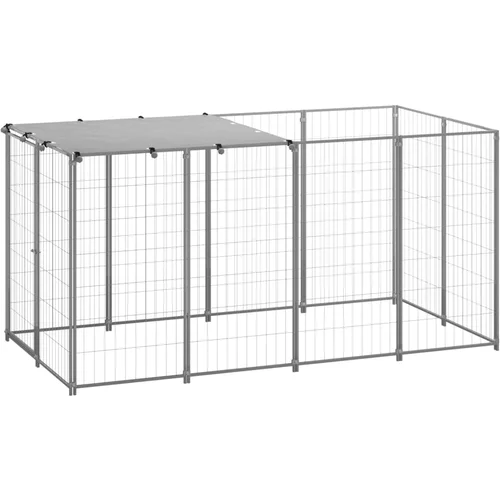  Kavez za pse srebrni 2,42 m² čelični