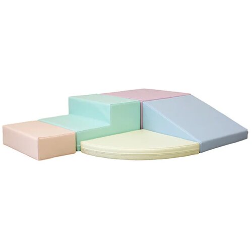  Jastučići za penjanje, mekana igrala - 5-dijelni set, poligon (pastelne boje) Slike