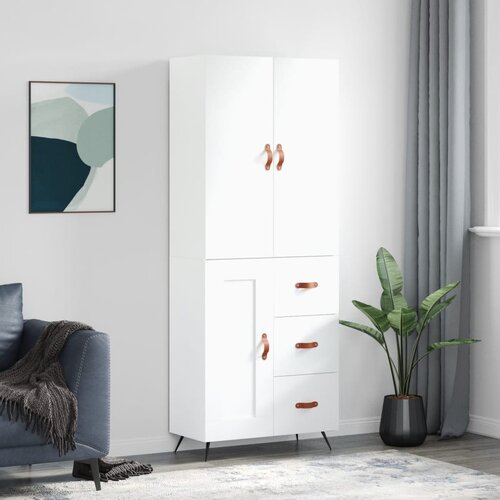 VidaXL Visoka komoda bijela 69 5x34x180 cm konstruirano drvo Slike