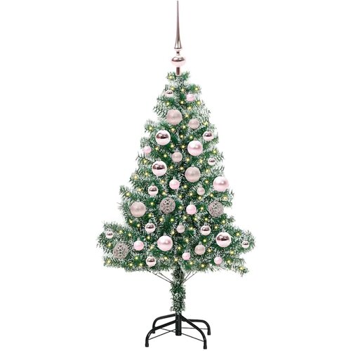  Umjetno Božićno Drvo s Snježnim Flokom i LED Svjetlom 120 cm Slike