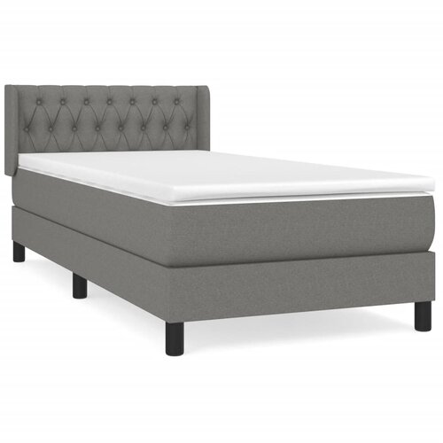 Maison Chic Box spring postelja - Vzmetna postelja z vzmetnico temno siva 90x190 cm blago SL13633, (21902741) Slike