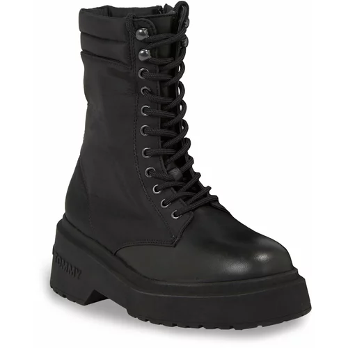 Tommy Jeans Škornji Tjw Lace Up Padded Boot EN0EN02405 Black BDS