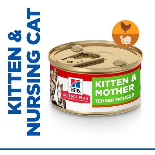 Hill&amp;rsquo;s Science Plan Kitten &amp;amp; Mother Tender Mousse s piletinom i puretinom - 24 x 85 g Slike