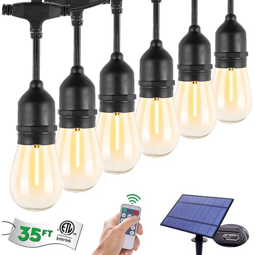 Venisymlis Zunanje Vodoodporne Sončne Luči Na Nizu, Zunanje Solarne Luči Na Nizu Z Vtičnicami S14, Odpornimi Na Udarce, Za Vrtne Luči, (22068121) Slike