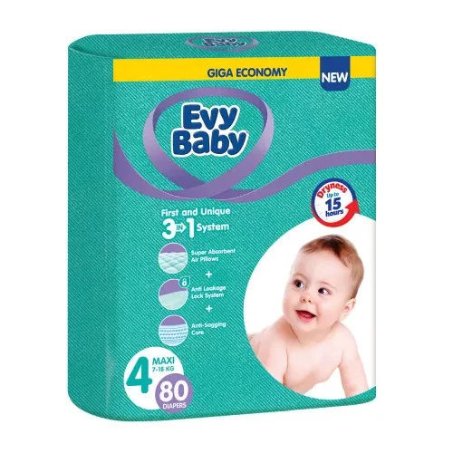 Evy Baby pelene giant 4 maxi 8-18kg 80kom 3 u 1