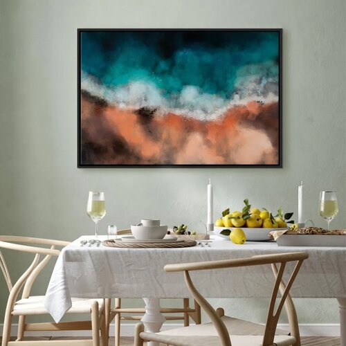 Slika - Waves in the Sand (1 Part) Wide 60x40 U crnom drvenom okviru Cene