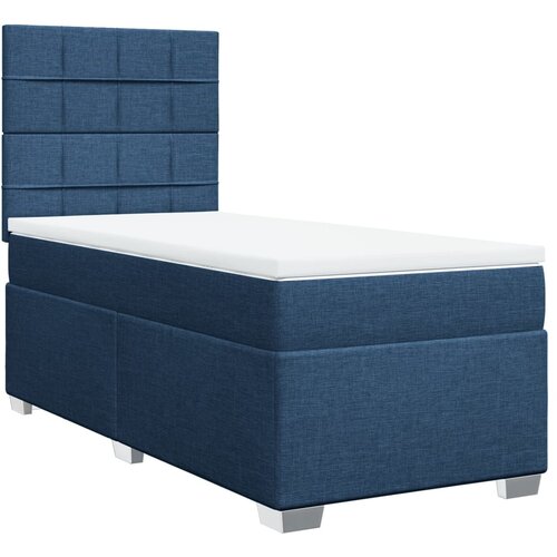 vidaXL Box spring postelja z vzmetnico modra 90x190 cm blago Cene