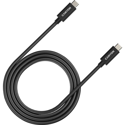 Canyon UC-44, cable, U4-CC-5A1M-E, USB4 TYPE-C to TYPE-C cable assembly 40G 1m 5A 240W(ERP) with E-MARK, CE, ROHS, black - CNS-USBC44B Cene