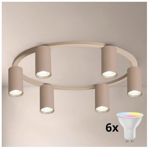 Brilagi LED RGBW prigu&amp;scaron;iva stropna svetiljka SELE 6xGU10/6,5W/230V bež Slike