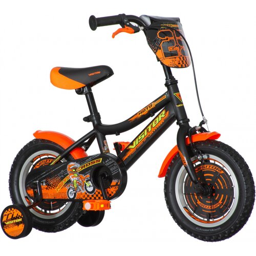 Visitor MOT120 Moto cross 12 crno-narandžasta 2020 dečiji bicikl Slike