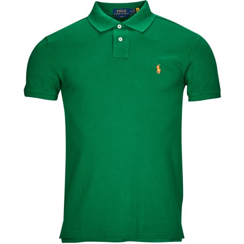 Polo Ralph Lauren Polo majice kratki rokavi POLO AJUSTE SLIM FIT EN COTON BASIC MESH Zelena Slike