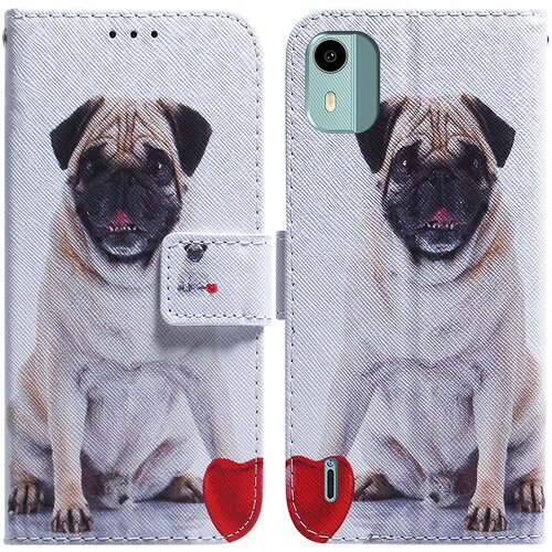 INORCO Za Nokia C12 4G/C12 Pro/C12 Plus PU usnjena torbica za denarnico, stojalo za tiskanje vzorcev, ovitek za telefon s trakom, (22034812) Slike