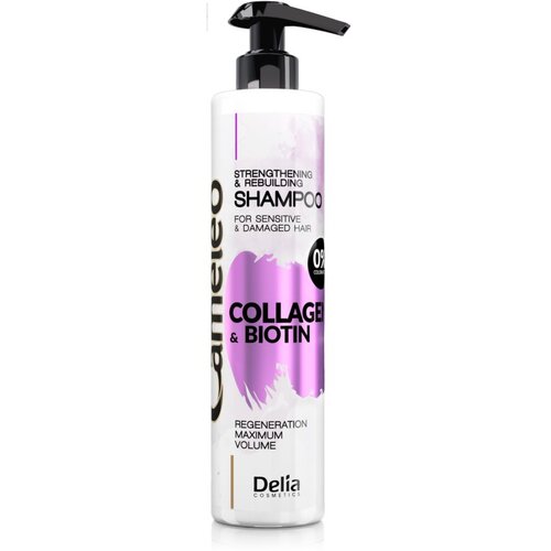 Delia Cosmetics Cameleo Collagen &amp;amp; Biotin &amp;scaron;ampon za učvr&amp;scaron;ćivanje za o&amp;scaron;tećenu i lomljivu kosu 250 ml Slike