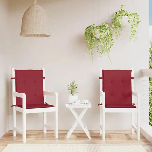  Jastuci za vrtne stolice 2 kom boja vina 100x50x3 cm od tkanine