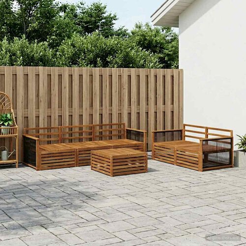  Set vanjskih sofa 6 kom. Prirodna Čvrsto drvo akacije Cijene