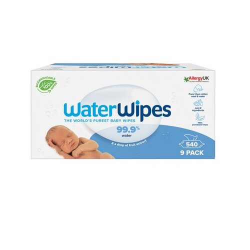 Water Wipes Baby Wipes otro&amp;scaron;ki nežni vlažni robčki 9x60 kos Slike